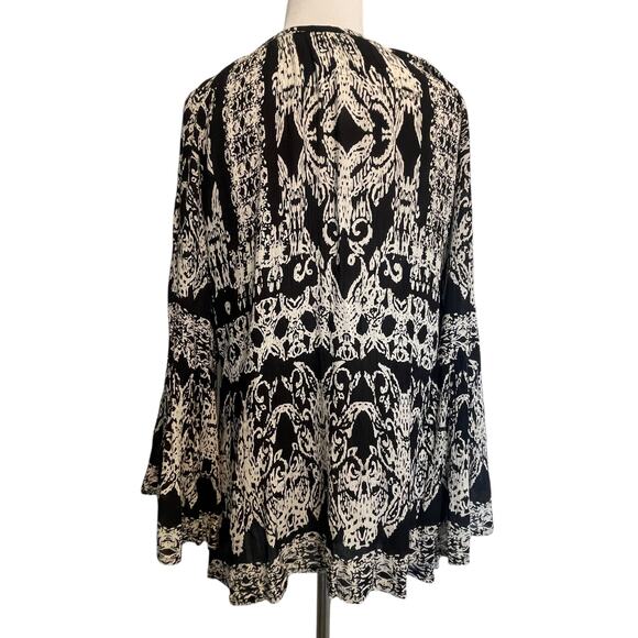 Soft Surroundings Grace Embroidered Tunic Womens Small Black Boho Tassel Top - Picture 4 of 9